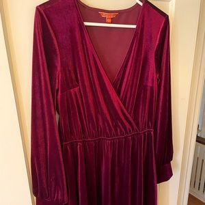 Modcloth red velvet midi dress